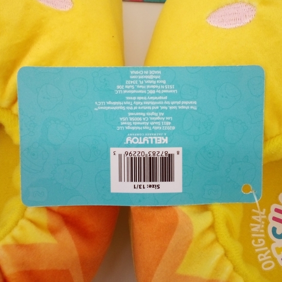NWT Squishmallows Bijan the Dumbo Octopus Slippers 13-1 Yellow Limited - Picture 4 of 6